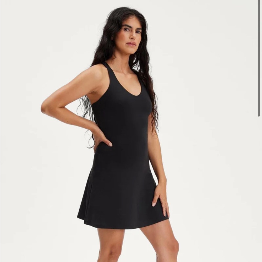 Girlfriend Collective Lola Racerback Dress, Black, Size M